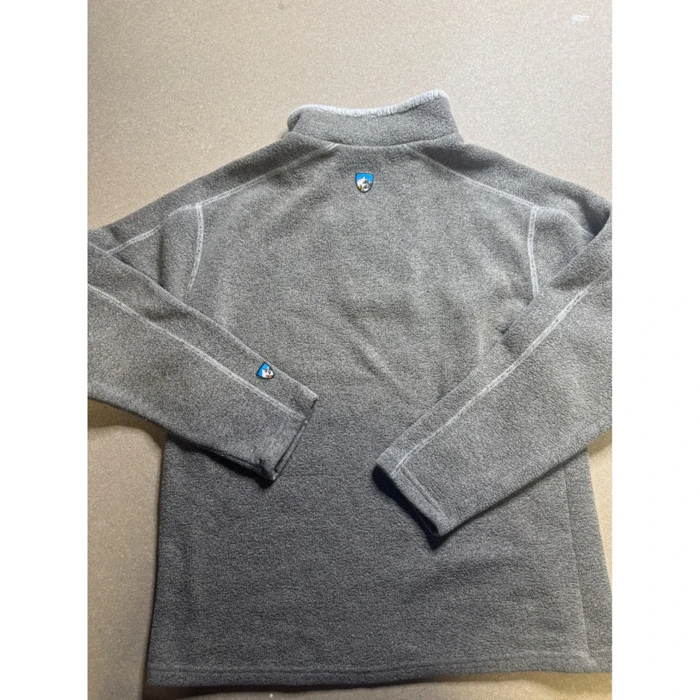 KUHL‎ Mens Fleece Quarter Zip Pullover Sweater - Lightweight Gray Large